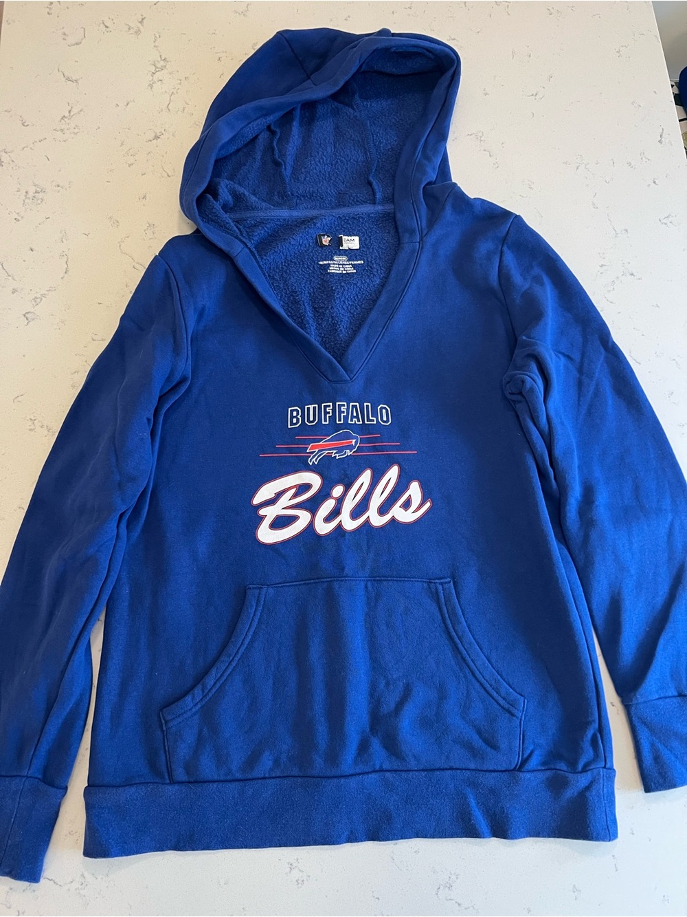 NFL Buffalo Bills Royal Blue Hoodie Sweater with White and Red Logo